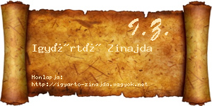 Igyártó Zinajda névjegykártya